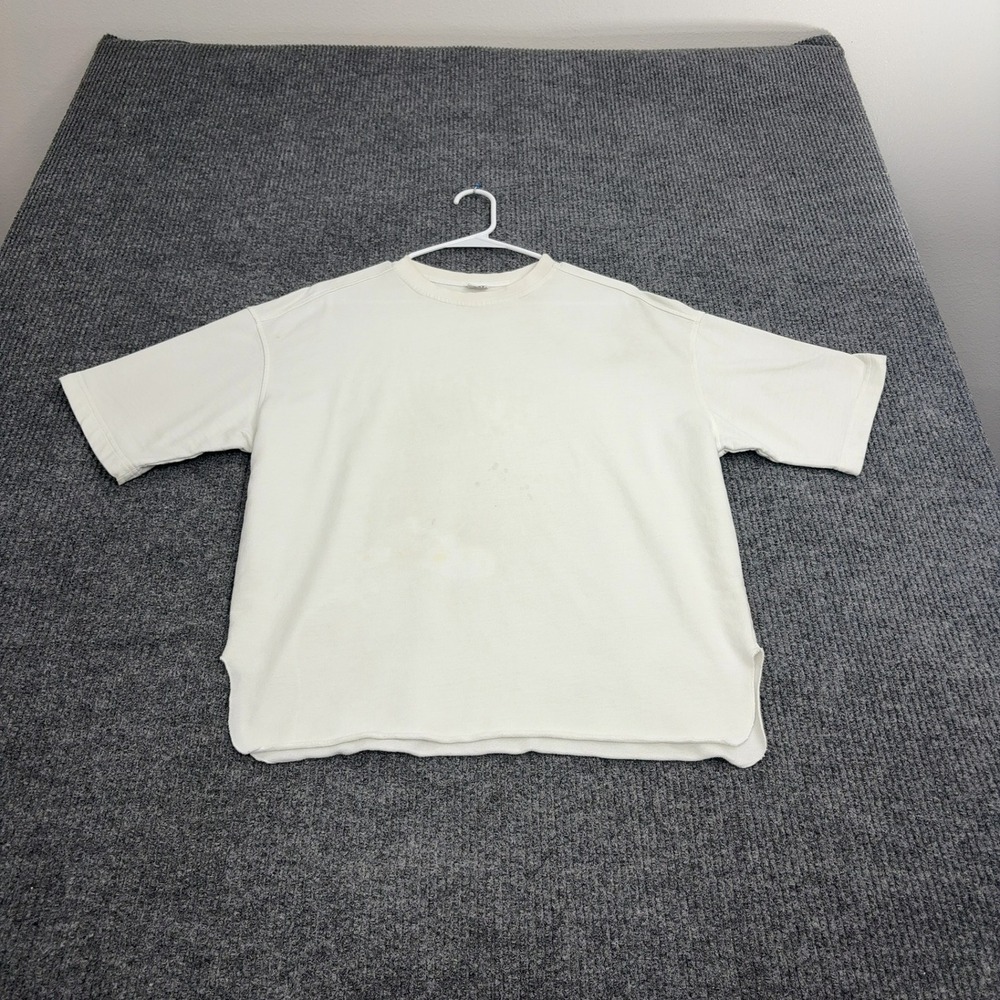 Jil Sander T Shirt Mens XL White Cotton Logo Back Oversized Luxury Streetwear